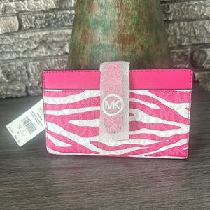 Michael Kors Dragonfruit Zebra Print Wallet NWT